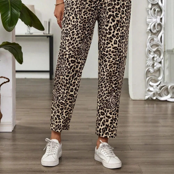 Multicolor Casual Women's Elastic Waist Corduroy Straight Leg Pants - Picture 5 of 7